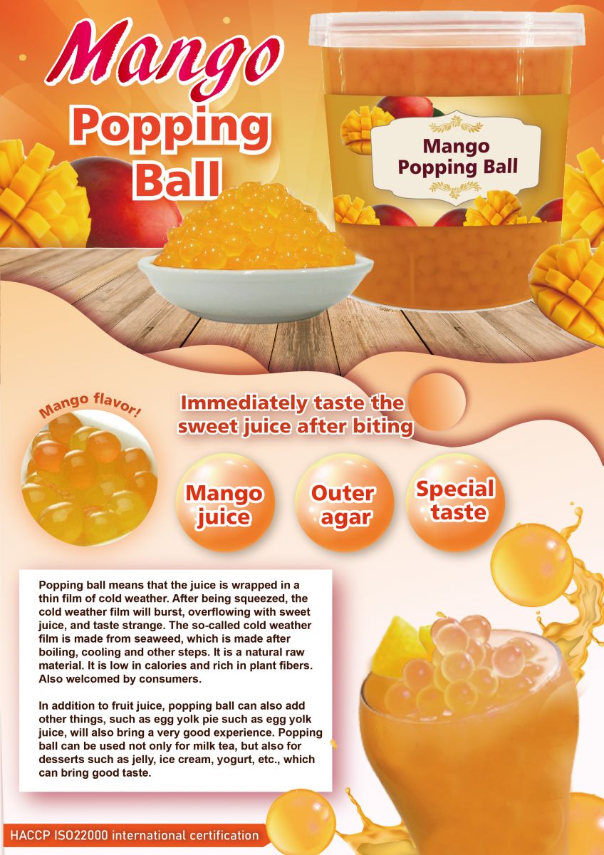 Mango Popping Boba Coconut Milk